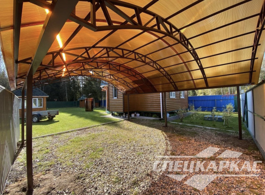 Навес на две машины из поликарбоната №85 1912