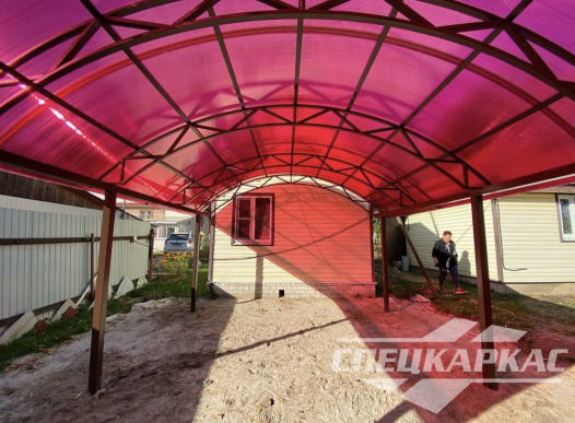 Арочный навес из поликарбоната на две машины №83 1890