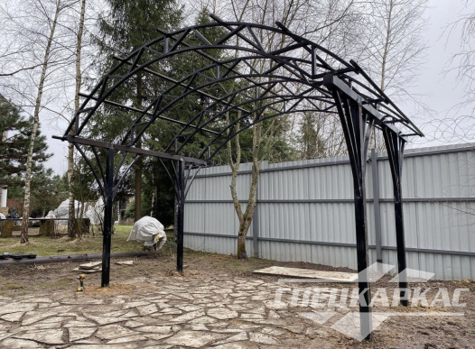 Арочный навес из поликарбоната для зоны отдыха №4 1109