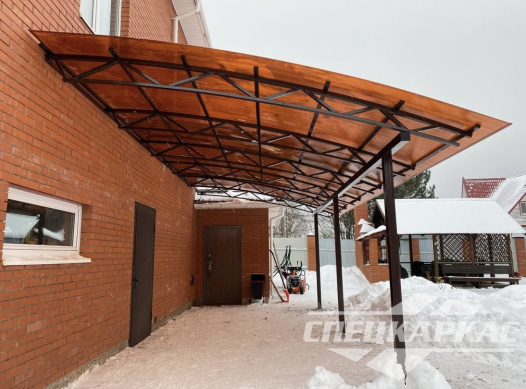 Навес из поликарбоната к дому | Навес над входом №8 1145