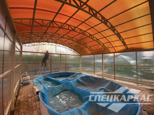 Навес из поликарбоната павильонного типа для бассейна №30 1360