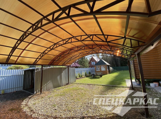 Навес на две машины из поликарбоната №85 1913