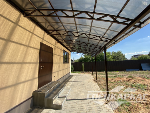 Навес из поликарбоната к дому для террасы №80 1860