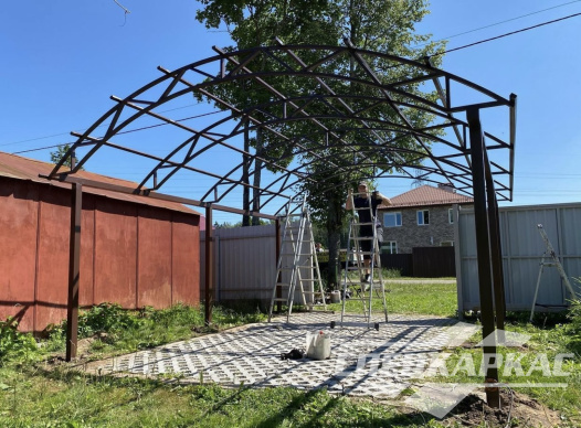 Металлический навес из поликарбоната для машины №16 1223