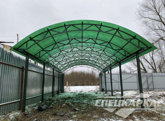 Навес для парковки двух автомобилей друг за другом №62 1681