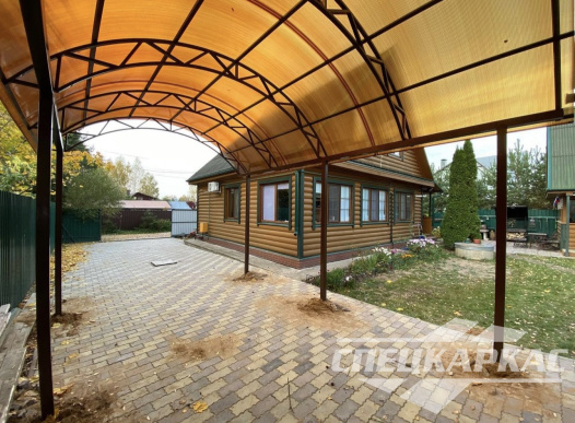 Арочный навес из поликарбоната на две машины №100 2063