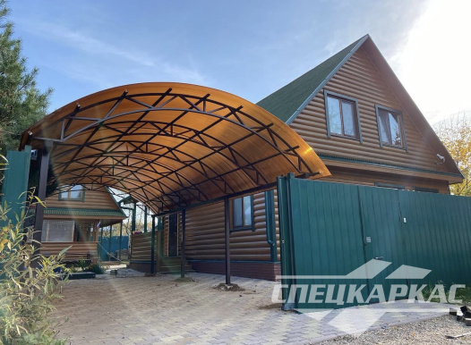 Арочный навес из поликарбоната на две машины №81 1865