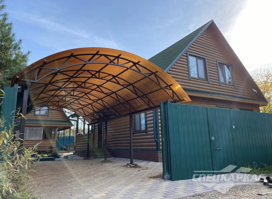 Арочный навес из поликарбоната на две машины №81 1