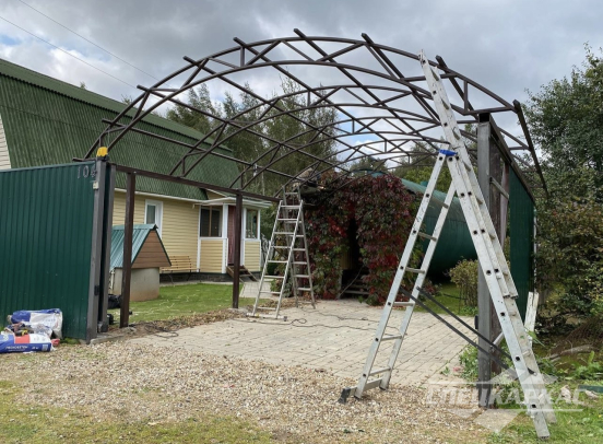 Навес из поликарбоната для машины усиленный №99 2