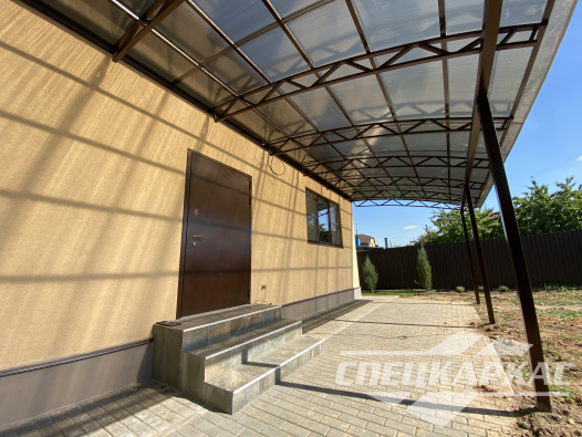 Навес из поликарбоната к дому для террасы №80 1863