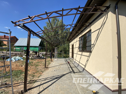 Навес из поликарбоната к дому для террасы №80 1858