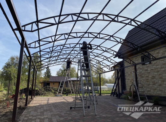 Навес на 4 машины из поликарбоната №87 3