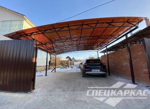 Односкатный навес для автомобилей (скат от соседа) №55 1614