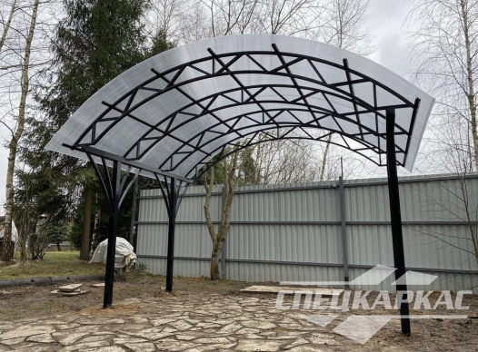 Арочный навес из поликарбоната для зоны отдыха №4 1111