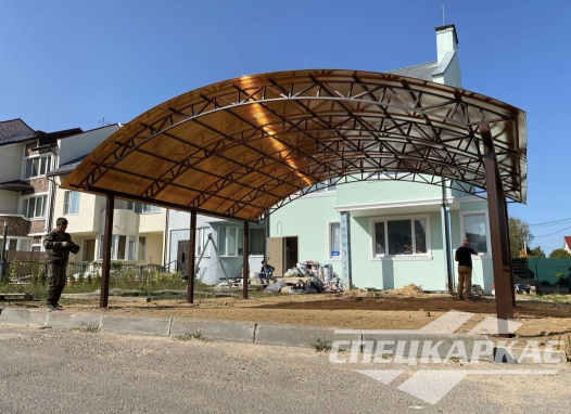 Усиленный навес из поликарбоната для двух автомобилей №88 1944