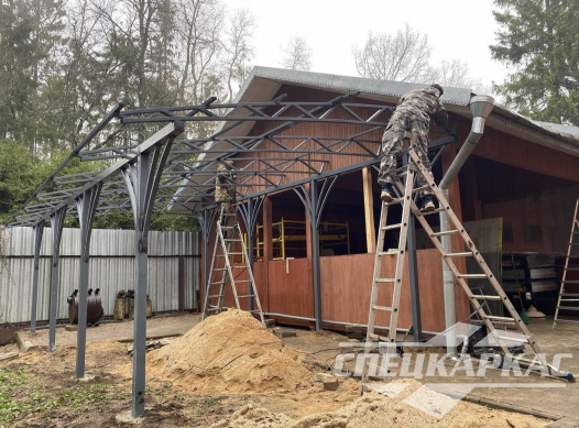 Навес из поликарбоната к дому для террасы №68 1739