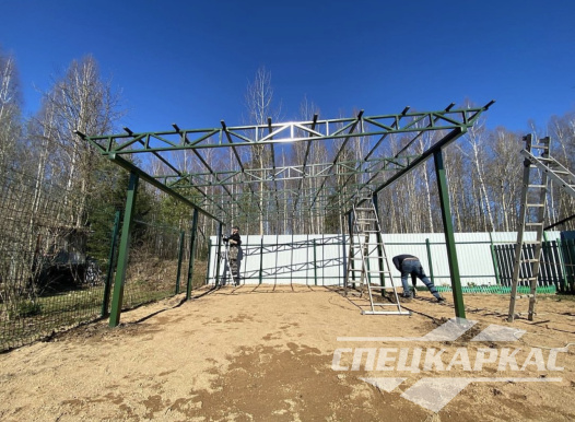 Односкатный навес из профнастила для автомобиля №37 1433