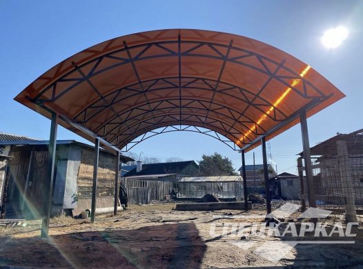 Классический арочный навес для одной машины №40 1469