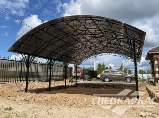 Арочный навес из поликарбоната для автомобилей №10 1173
