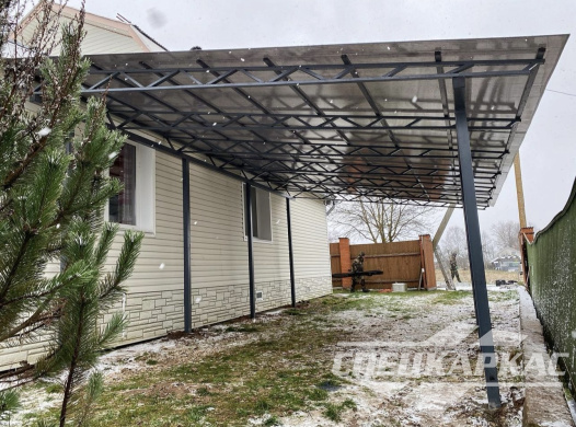 Навес для автомобиля примыкающий к дому №66 1721