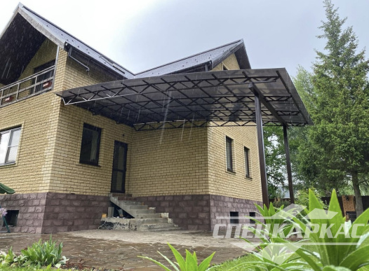 Навес к дому из поликарбоната | Навес над входом в дом №25 1311