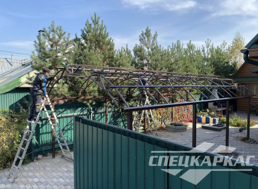 Арочный навес из поликарбоната на две машины №81 1870