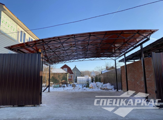 Односкатный навес для автомобилей (скат от соседа) №55 1611