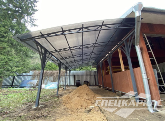 Навес из поликарбоната к дому для террасы №68 1743
