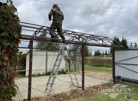 Навес из поликарбоната для машины усиленный №99 3