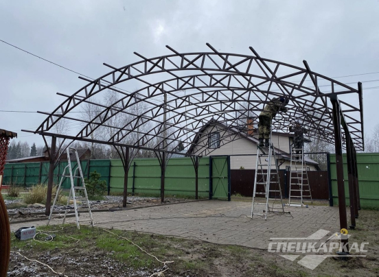 Навес для парковки двух автомобилей №78 3