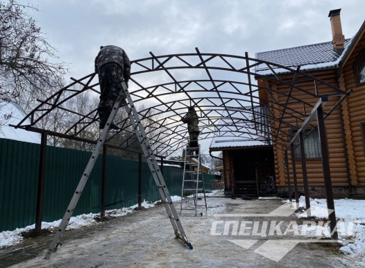 Металлический навес с поликарбонатом №61 1666