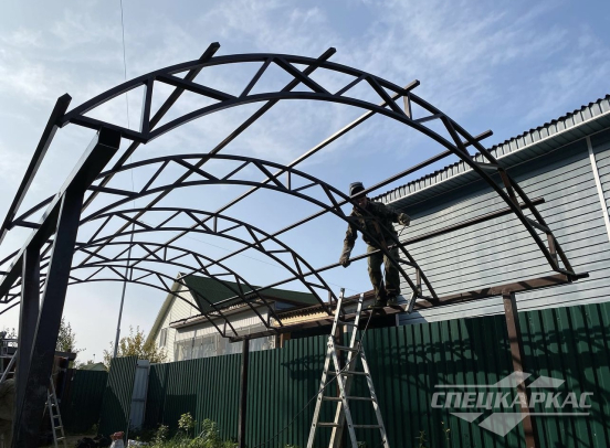 Навес из поликарбоната для одного автомобиля №89 5