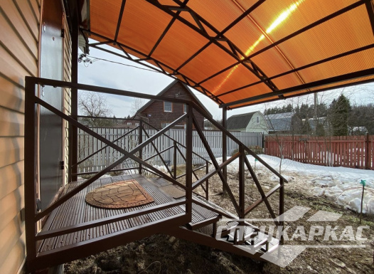 Навес из поликарбонта к дому | Примыкающий навес из поликарбоната над входом в дом №41 1479