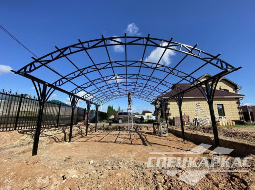 Арочный навес из поликарбоната для автомобилей №10 1167