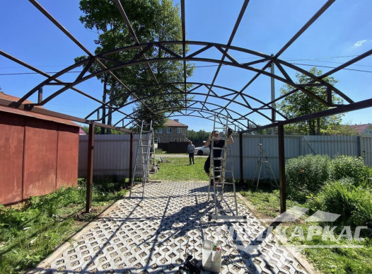 Металлический навес из поликарбоната для машины №16 1224