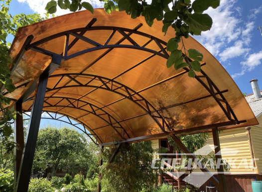 Навес из поликарбоната для зоны барбекю №21 1279