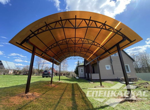 Арочный навес из поликарбоната для автомобиля №3 1104