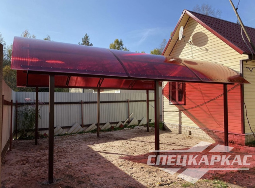 Арочный навес из поликарбоната на две машины №83 1891