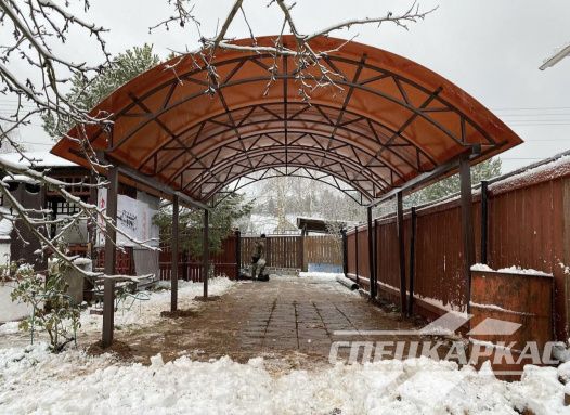 Навес из поликарбоната арочного типа №56 1622