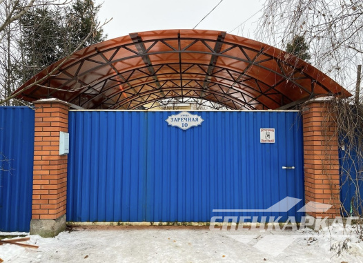 Металлический усиленный навес из поликарбоната для автомобиля №50 1555