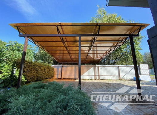 Односкатный навес из поликарбоната (скат за забор) №92 1981