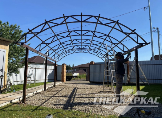 Навес для автомобиля из поликарбоната №20 1265