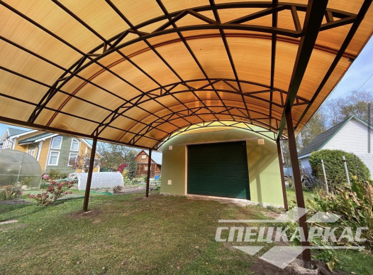 Навес из поликарбоната перед гаражом №82 1875