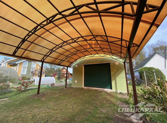 Навес из поликарбоната перед гаражом №82 1