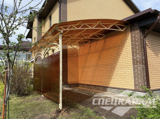 Навес к дому из поликарбоната для террасы №28 1346