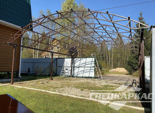 Навес на две машины из поликарбоната №85 1907