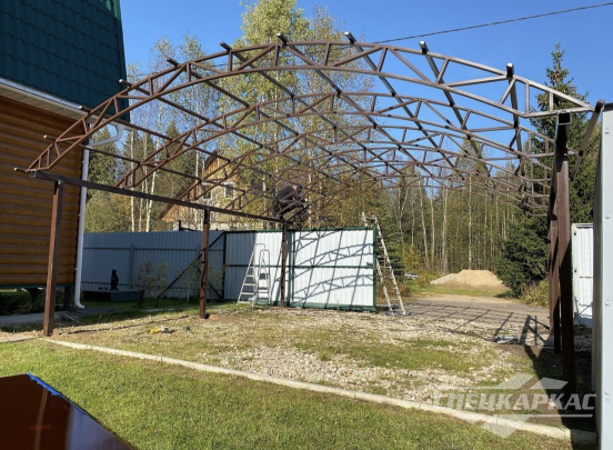 Навес на две машины из поликарбоната №85 3