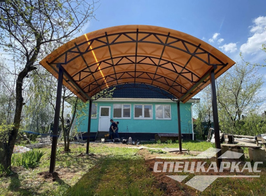 Металлический навес из поликарбоната для зоны отдыха №27 1339