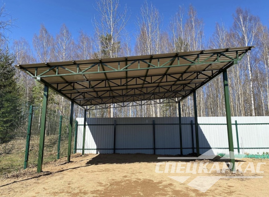 Односкатный навес из профнастила для автомобиля №37 1435