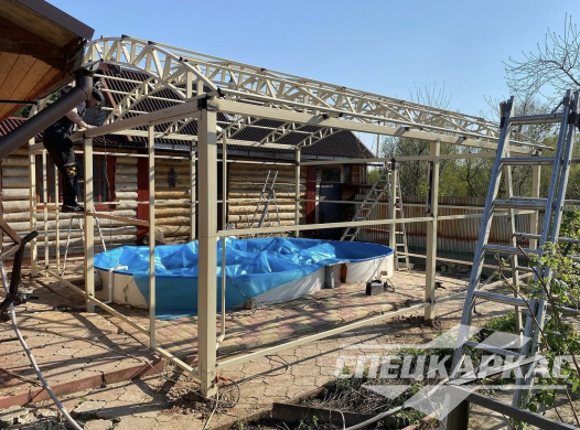 Навес из поликарбоната павильонного типа для бассейна №30 1362